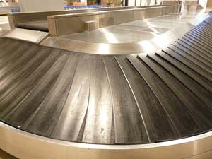 A man faces trespass charges after riding the baggage carousel at DIA.